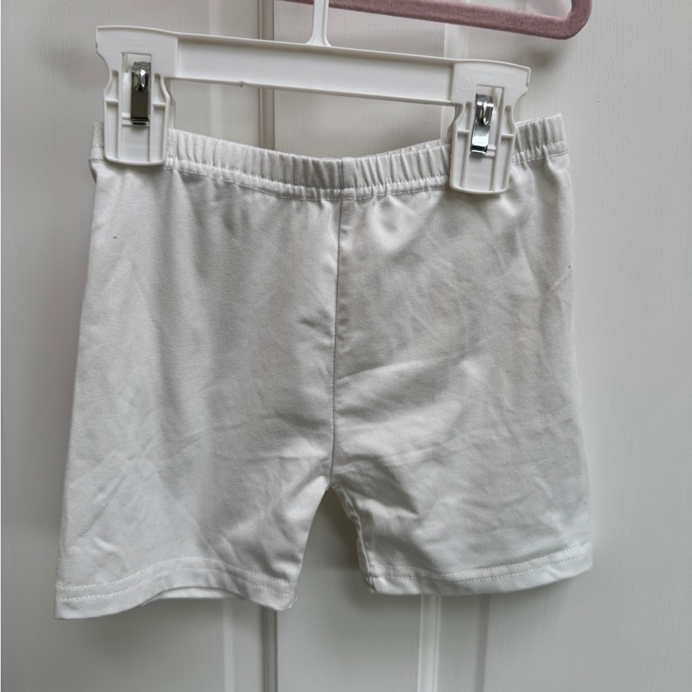 Feoeor Girls 5 - 6 Kids White Elastic Waist Bike Gymnastics Shorts